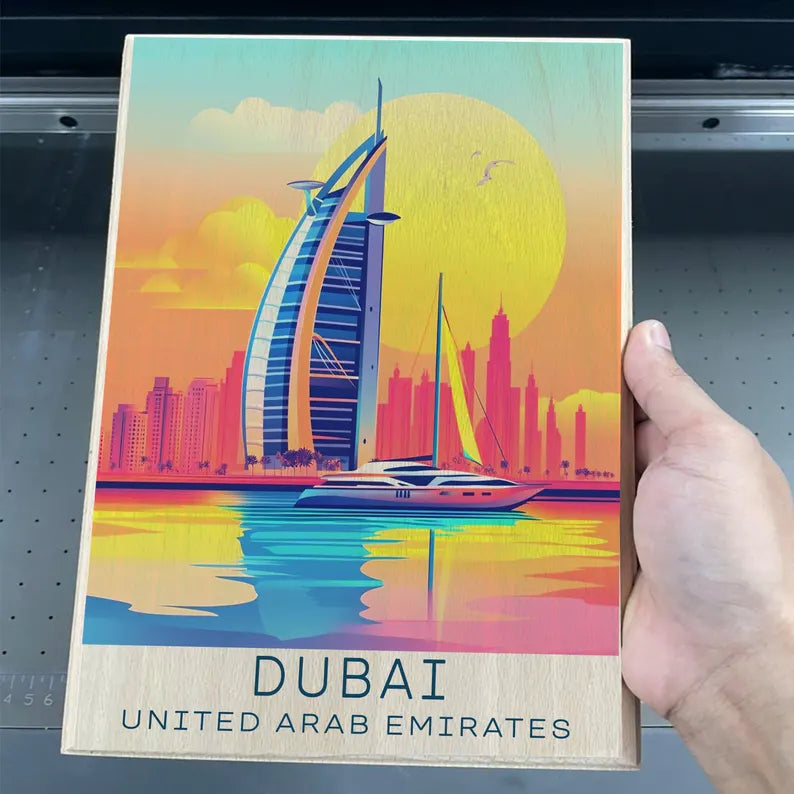 Personalized Travel Gift, Dubai Travel Print, United Arab Emirates Art Gift for Travelers, Birthday Gift, United Arab Emirates Souvenir