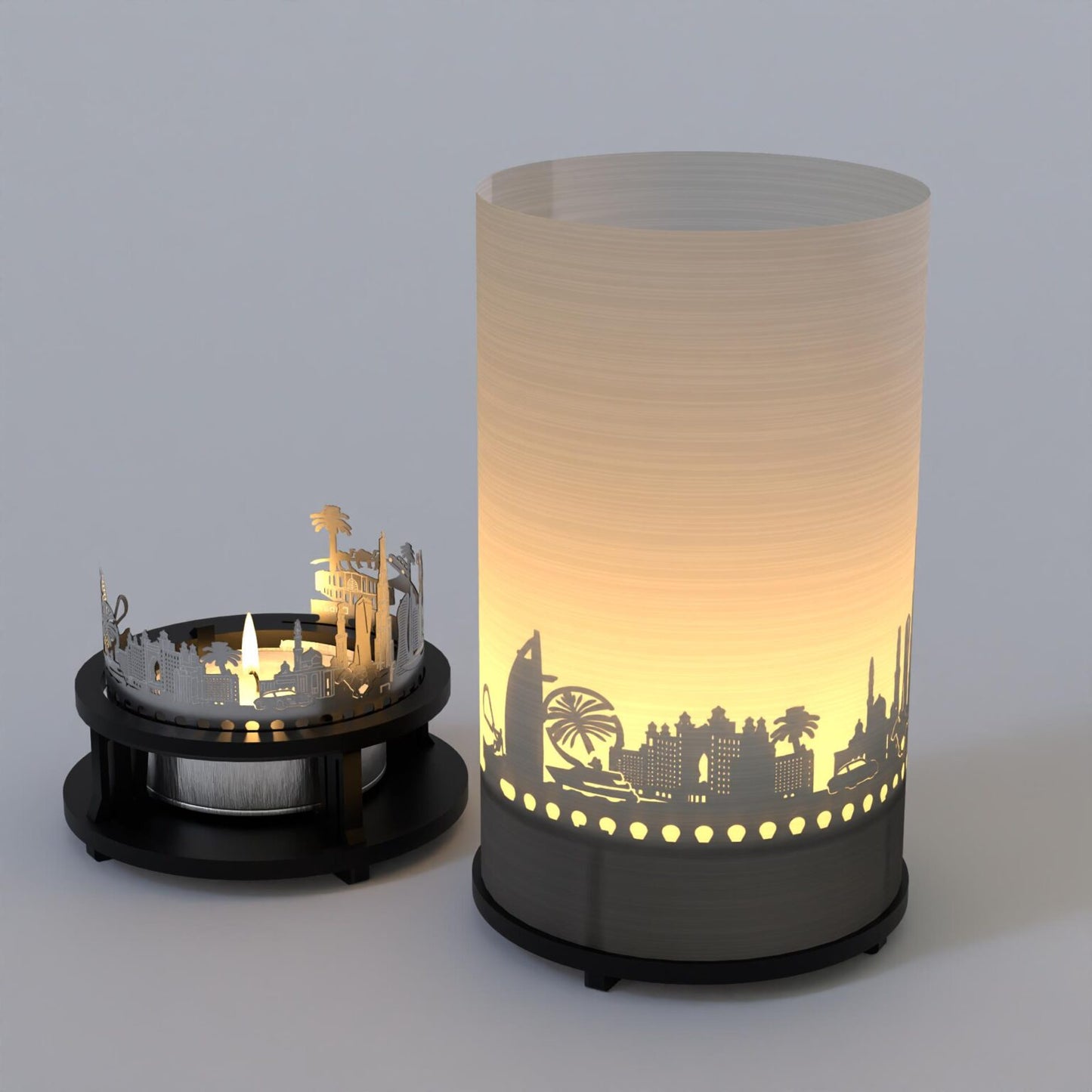 Dubai souvenir gift box candle shadow play