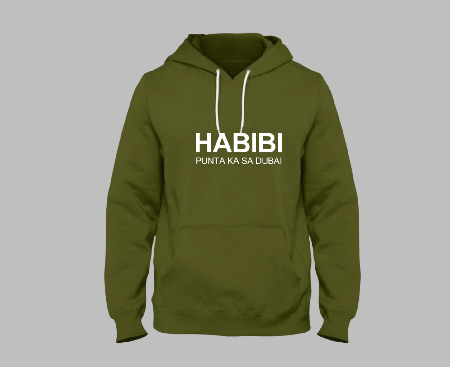 habibi come to dubai filipino hoodie olive green