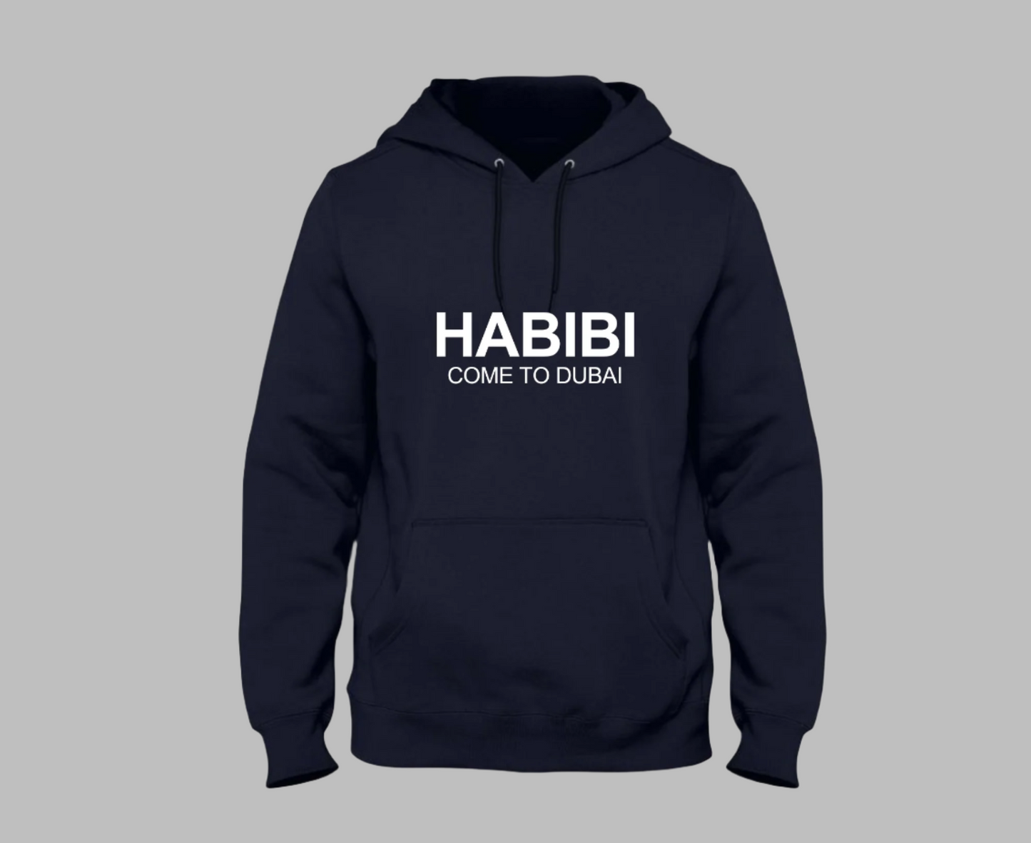 habibi come to dubai hoodie navy blue