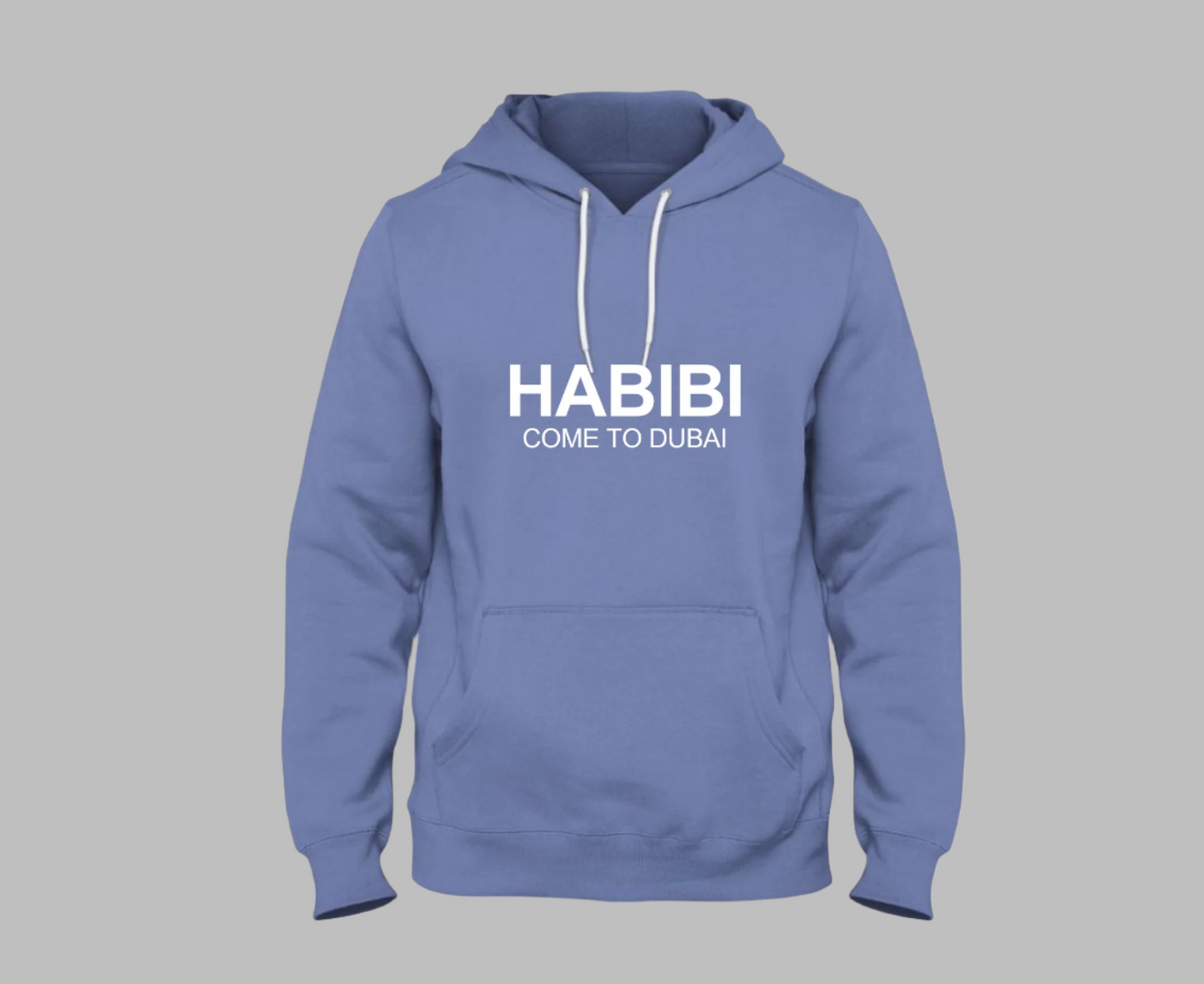 habibi come to dubai hoodie pastel blue