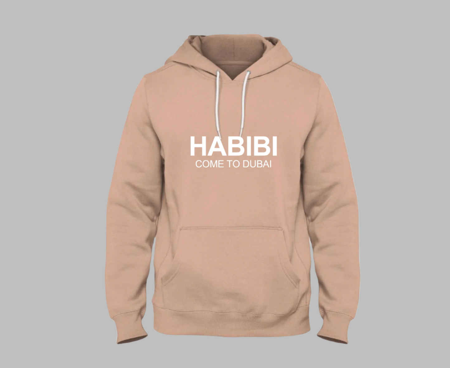 habibi come to dubai hoodie pastel peach