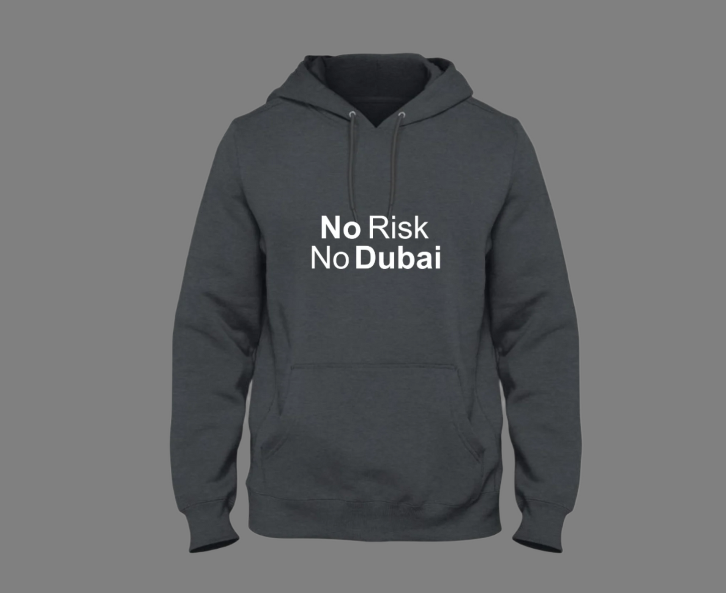 no risk no dubai hoodie dark grey